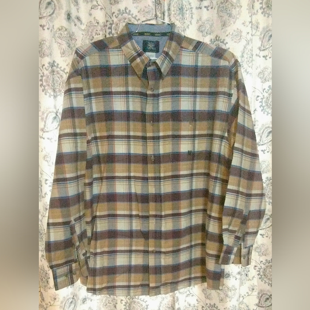 Twenty X Mens  XXL Multicolored Plaid Long Sleeve Full Button Western Shirt